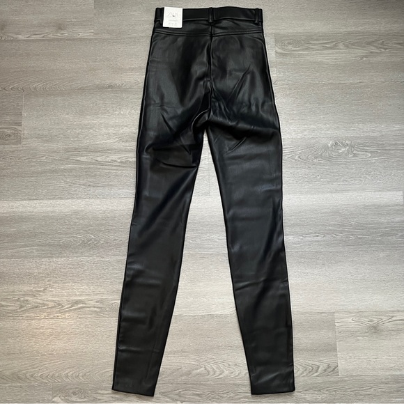 ZARA BLACK LEATHER LEGGING PANTS - Picture 3 of 4